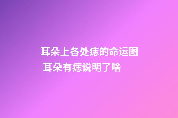 耳朵上各处痣的命运图 耳朵有痣说明了啥